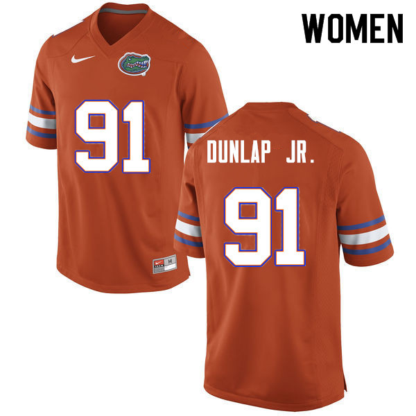 Women #91 Marlon Dunlap Jr. Florida Gators College Football Jerseys Sale-Orange